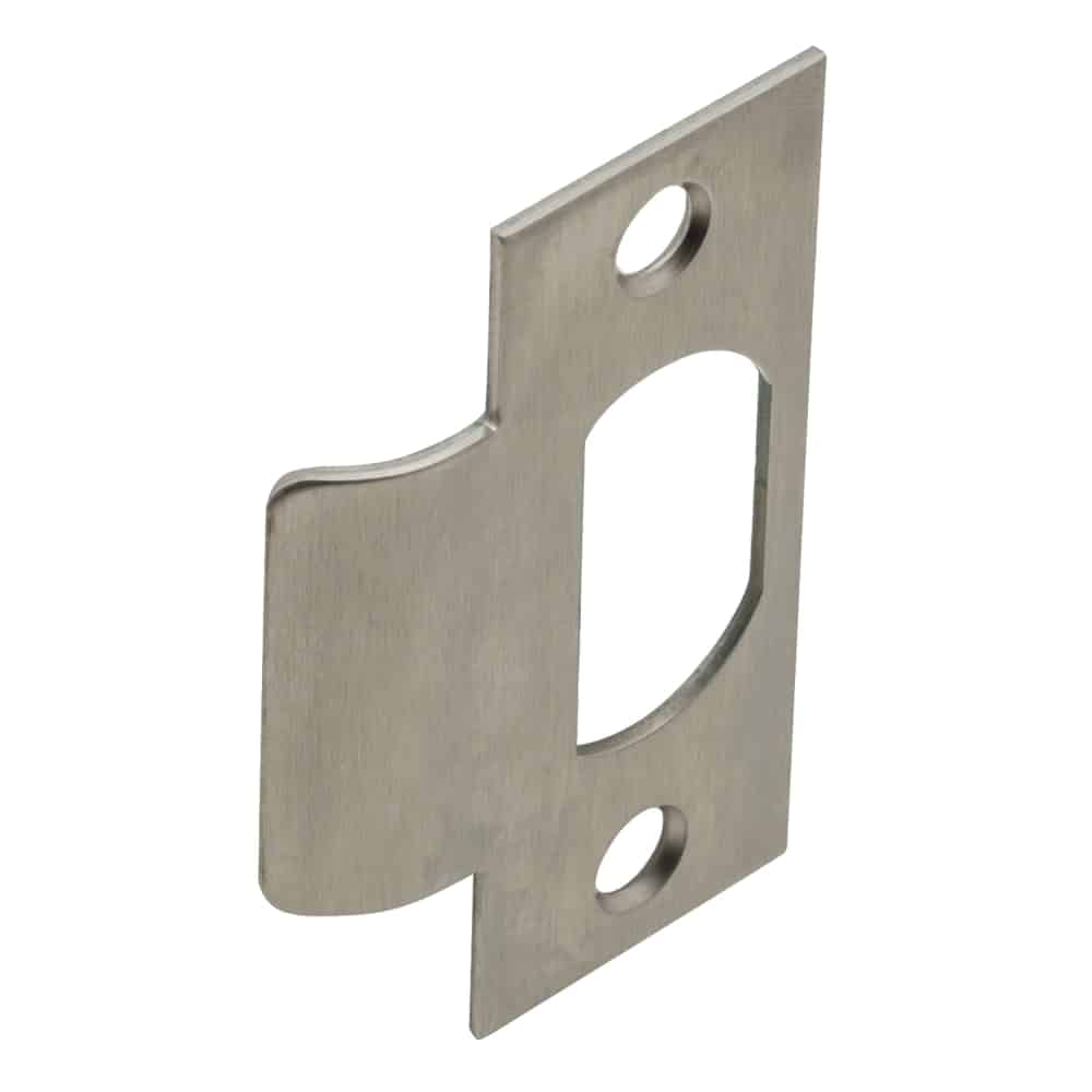 10-001 118 619 Schlage T-Square Corner Strike With Plastic Box, 2-3/4" x 1-1/8", 1-1/8" Lip, For Use With A/AL/B250/CS210/H/S/S200 Series, Satin Nickel Plated Clear Coated Finish