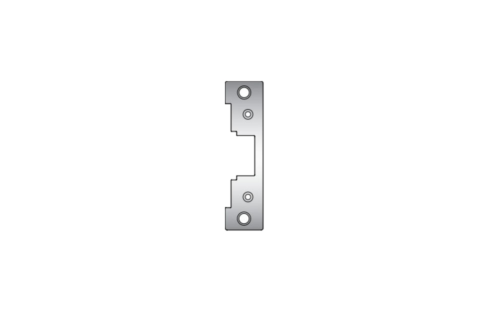 HES 791 605 Faceplate Only, 7000 Series, 4-7/8" x 1-1/4", Flat with Square Corners, Bright Brass