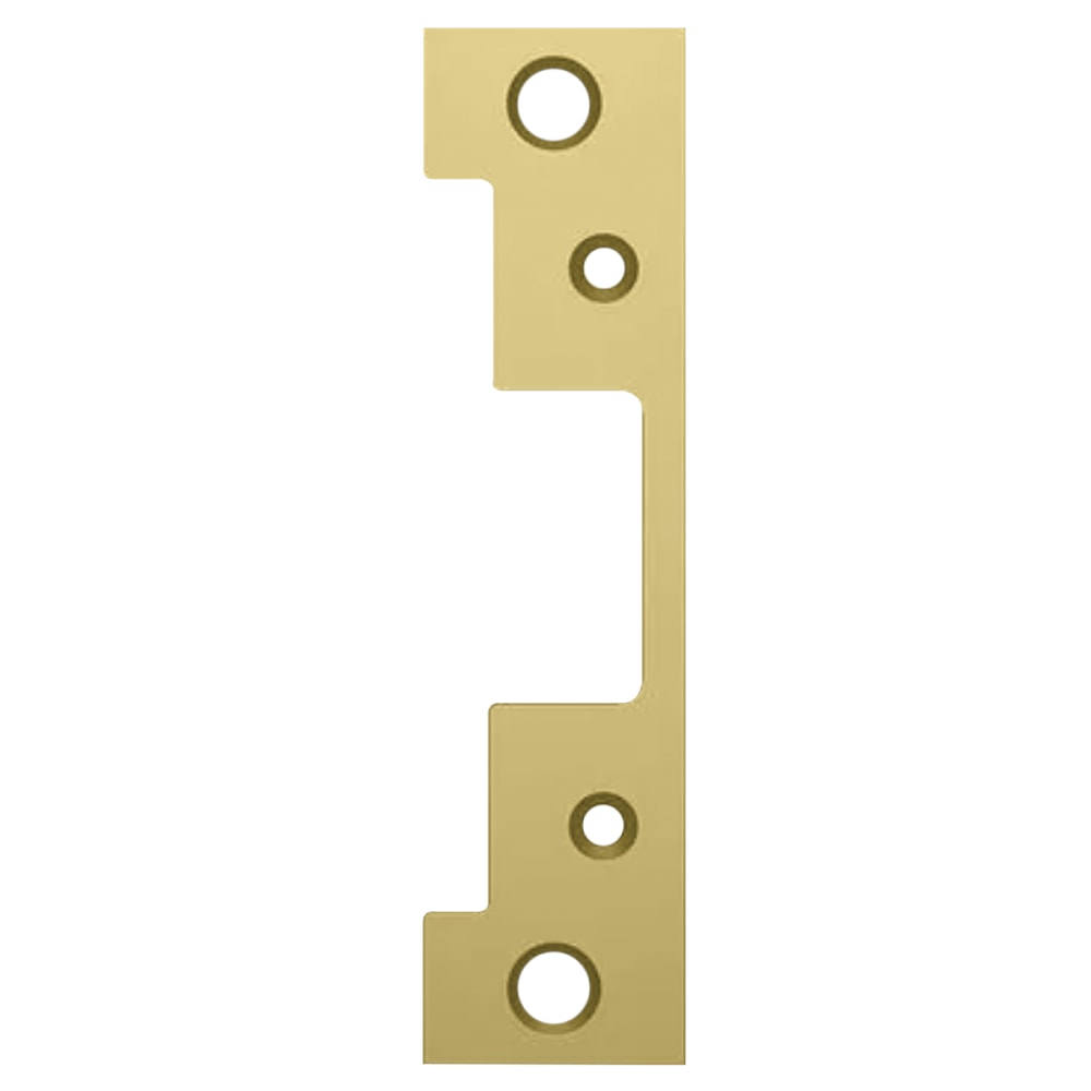 HES 501 606 Faceplate Only, 5000/5200 Series, 4-7/8" x 1-1/4", Flat with Square Corners, Satin Brass