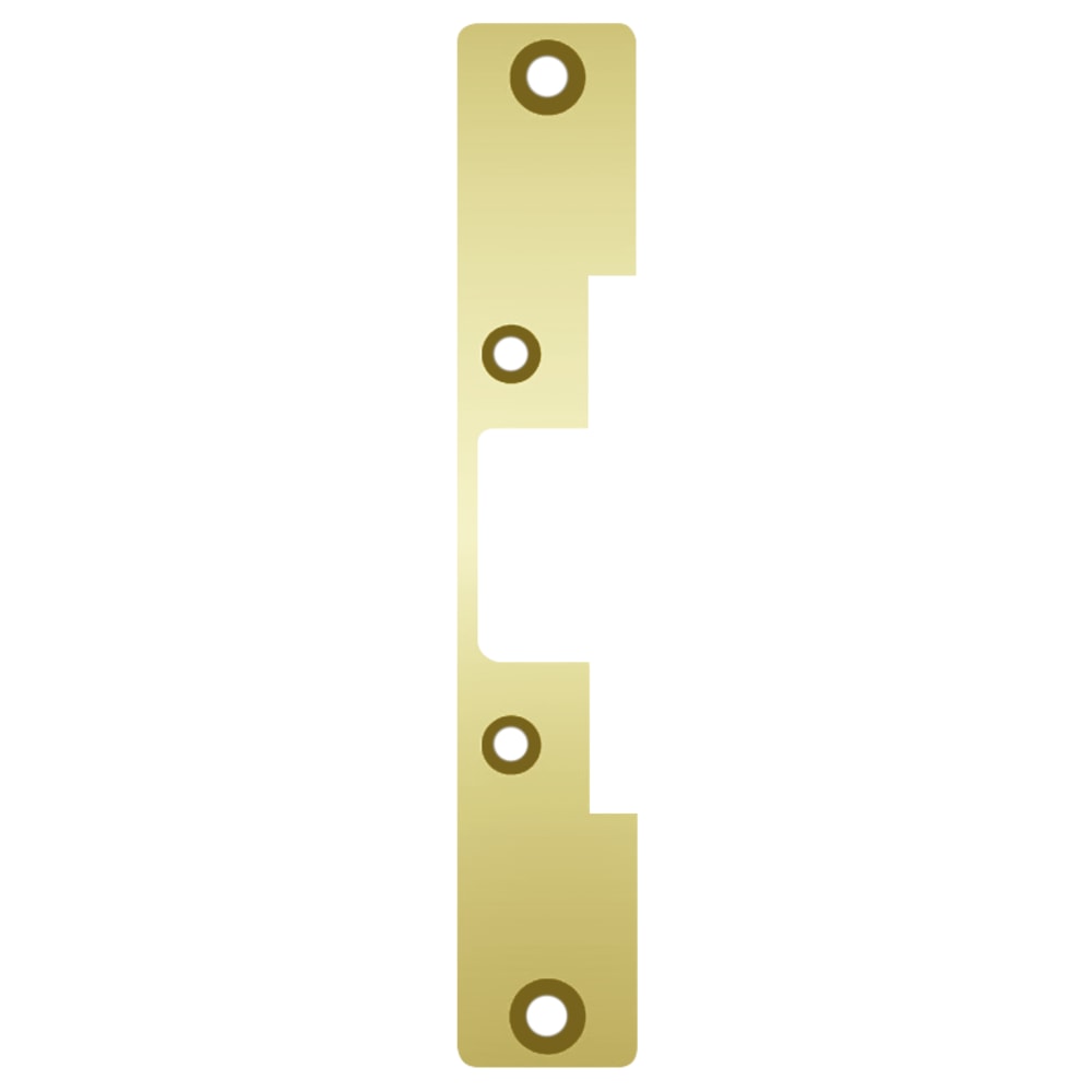HES 503 605 Faceplate Only, 5000/5200 Series, 6-7/8" x 1-1/4", Flat with Radius Corners, Bright Brass