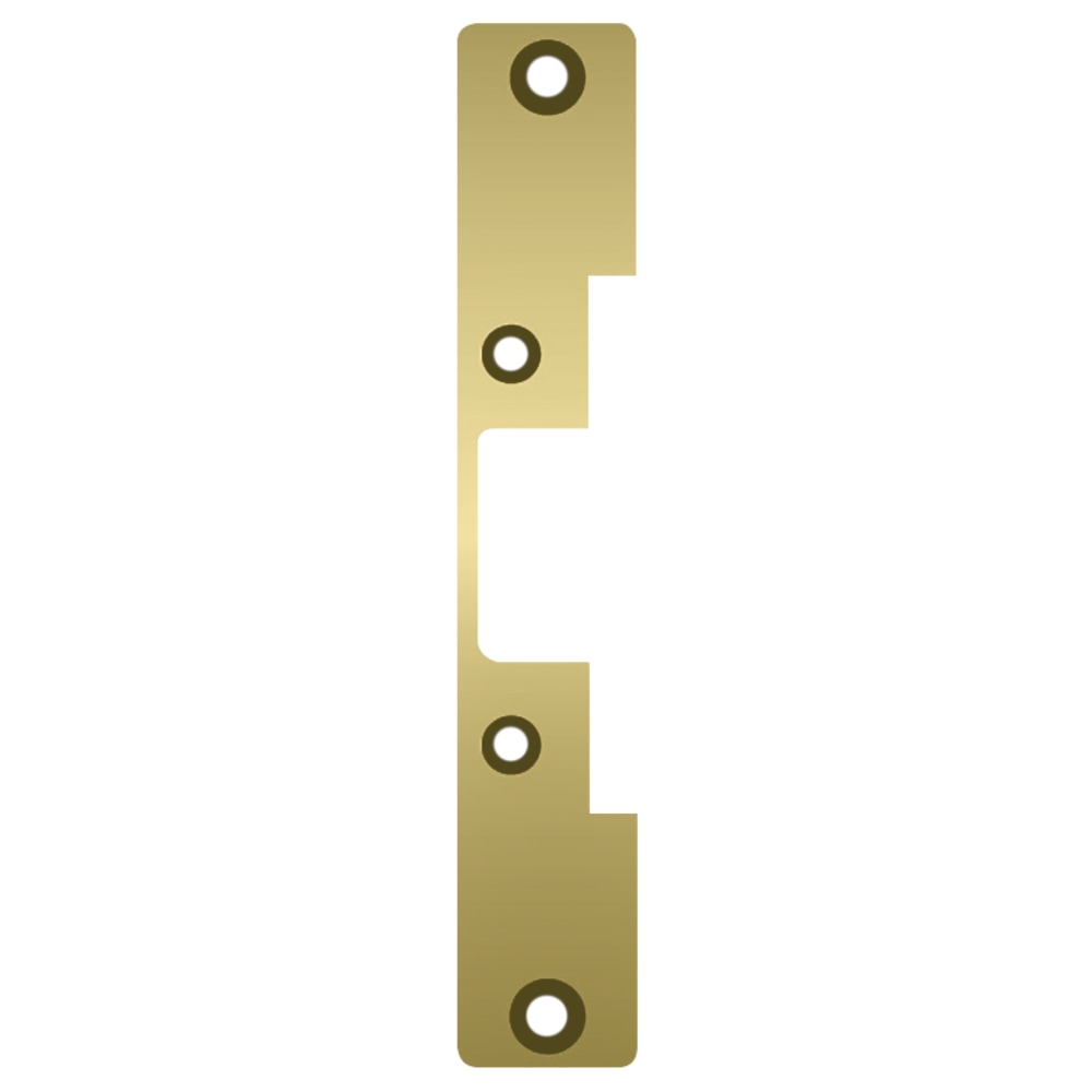 HES 503 606 Faceplate Only, 5000/5200 Series, 6-7/8" x 1-1/4", Flat with Radius Corners, Satin Brass