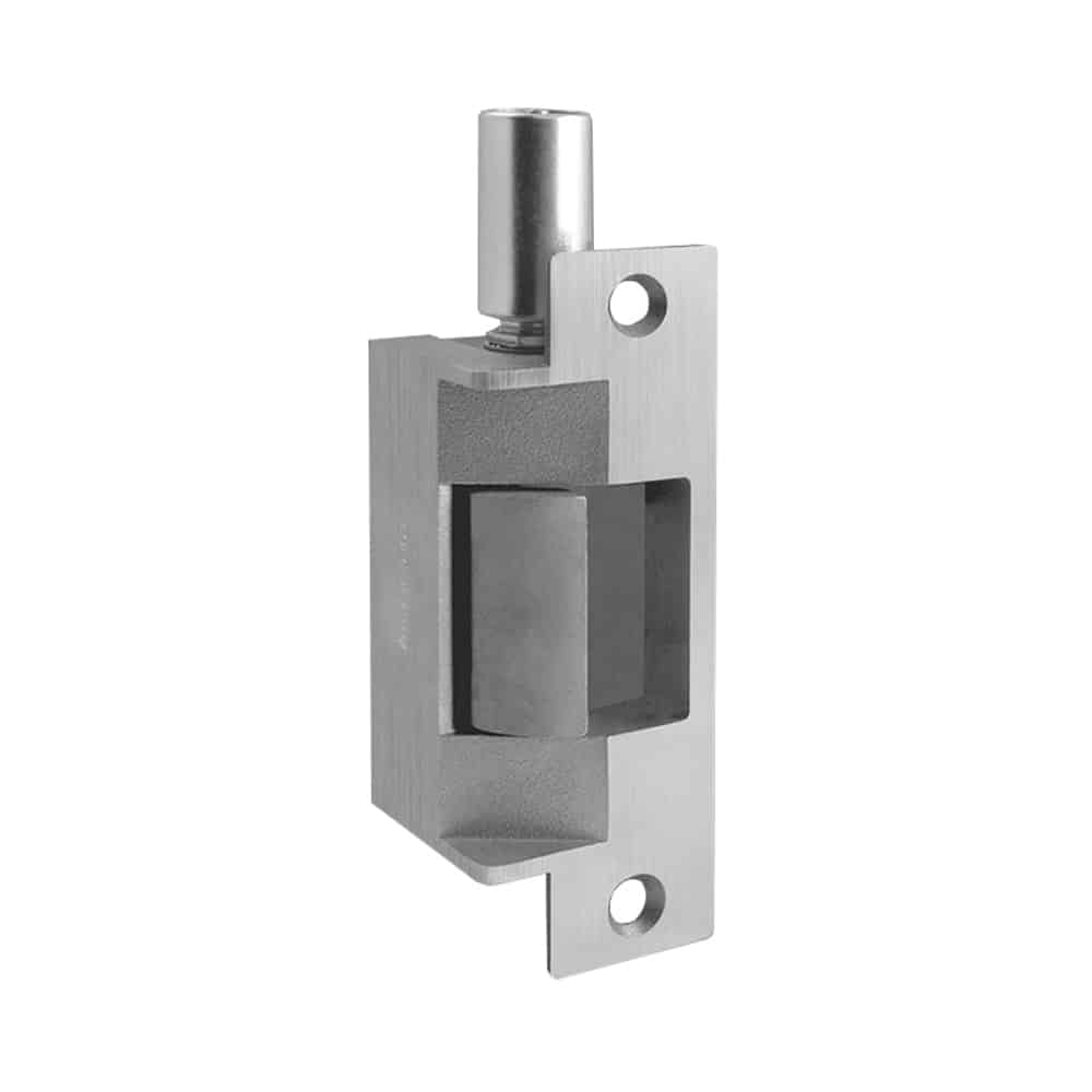 712 24D 630 LBMLCM Fail Secure, Complete 24VDC Electric Strike, 1/2" Keeper, Metal Frame, Latchbolt & Locking Cam Monitor, Satin Stainless Steel
