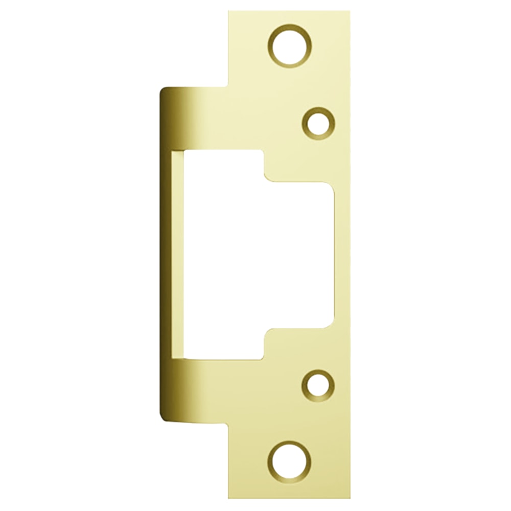HES 801 605 Electric Strike Faceplate Only, 8000/8300 Series, 4-7/8" x 1-1/4", Flat with Square Corners, Bright Brass