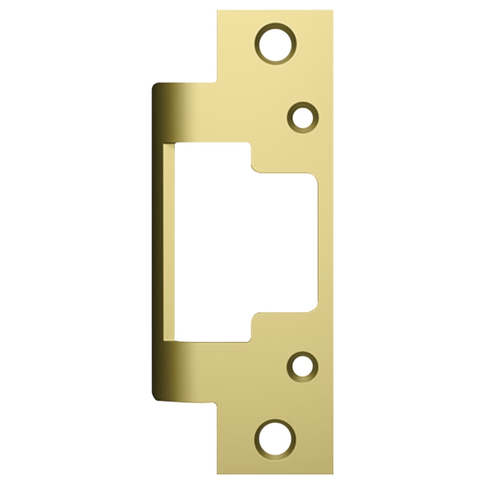 HES 801 606 Electric Strike Faceplate Only, 8000/8300 Series, 4-7/8" x 1-1/4", Flat with Square Corners, Satin Brass
