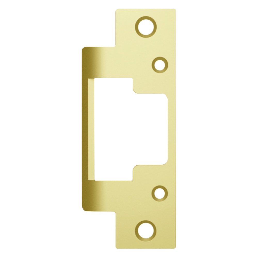 HES 801A 605 Electric Strike Faceplate Only, 8000/8300 Series, 4-7/8" x 1-1/4", Flat with Radius Corners, Bright Brass