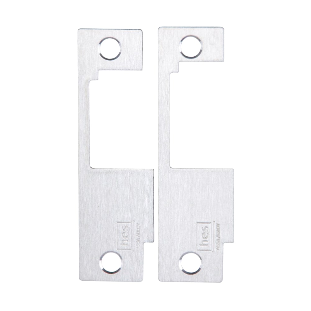 HES 851M 629 Faceplate Only, 8500 Series, 4-7/8" x 1-1/4", Use with Sargent 8100, 8200, 9200, Bright Stainless Steel