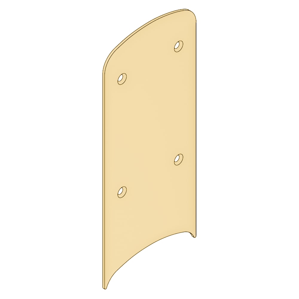 23760309-605 Schlage Electronics AD/CO Series Decorative Plate with Fasteners, 8" X 3.5" X .075", Bright Brass Finish