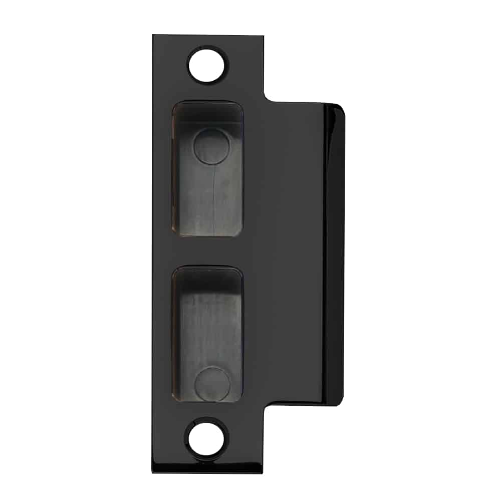 10-072 112 622 Schlage T-Square Corner Strike With Plastic Box, 4-7/8" x 1-1/4", 1-1/2" Lip, For Use With L Series, Flat Black Coated Finish