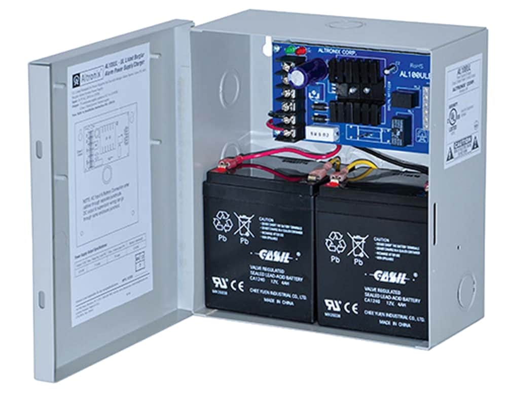 AL100UL Altronix Linear Power Supply/Charger, Single Output, 12VDC at 0.75A, Grey Enclosure