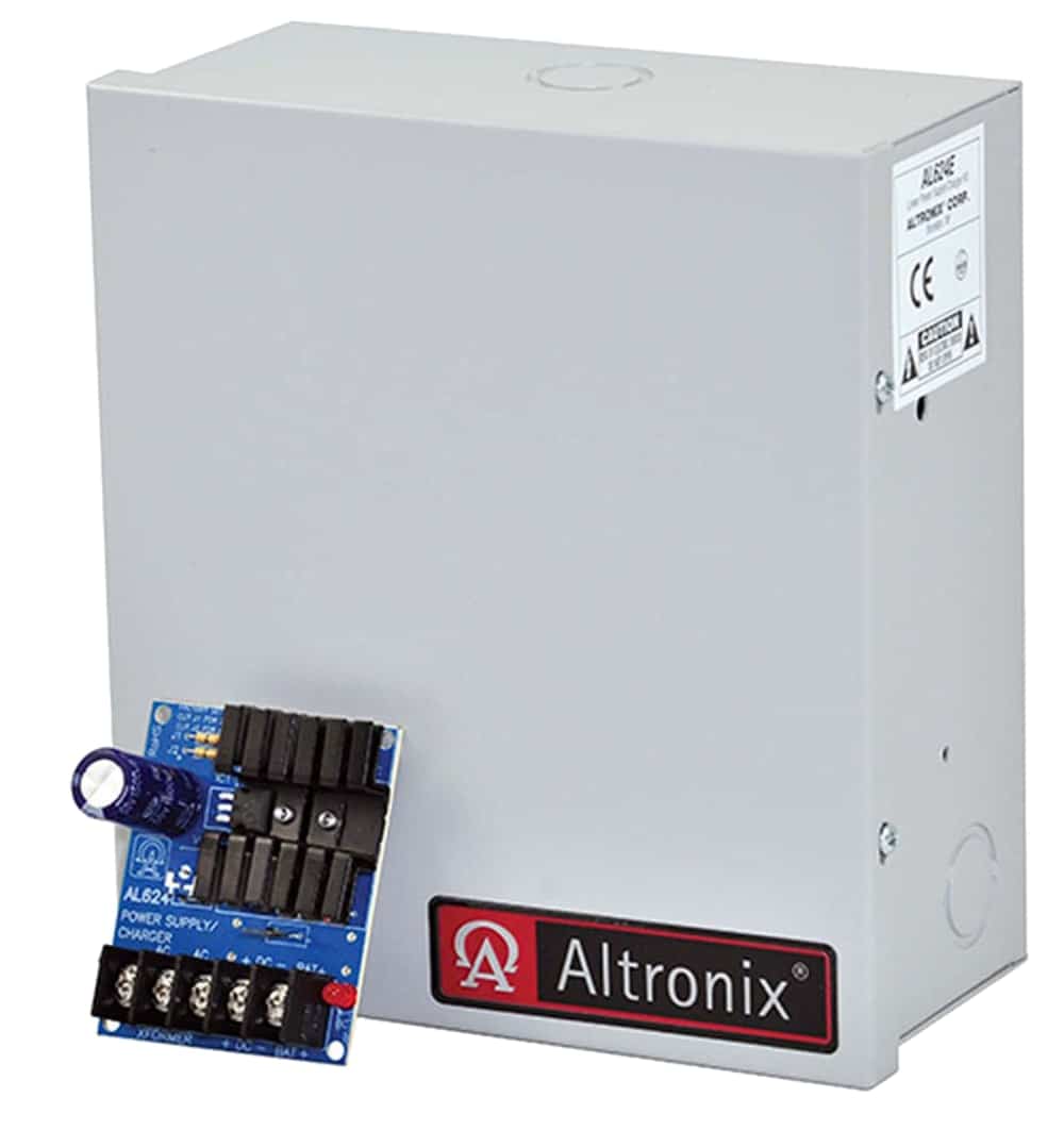 AL624E Altronix Linear Power Supply, Input 16VAC to 24VAC, 20VA to 40VA, Single Selectable Output, 6/12VDC at 1.2A or 24VDC at 0.75A, Grey Enclosure
