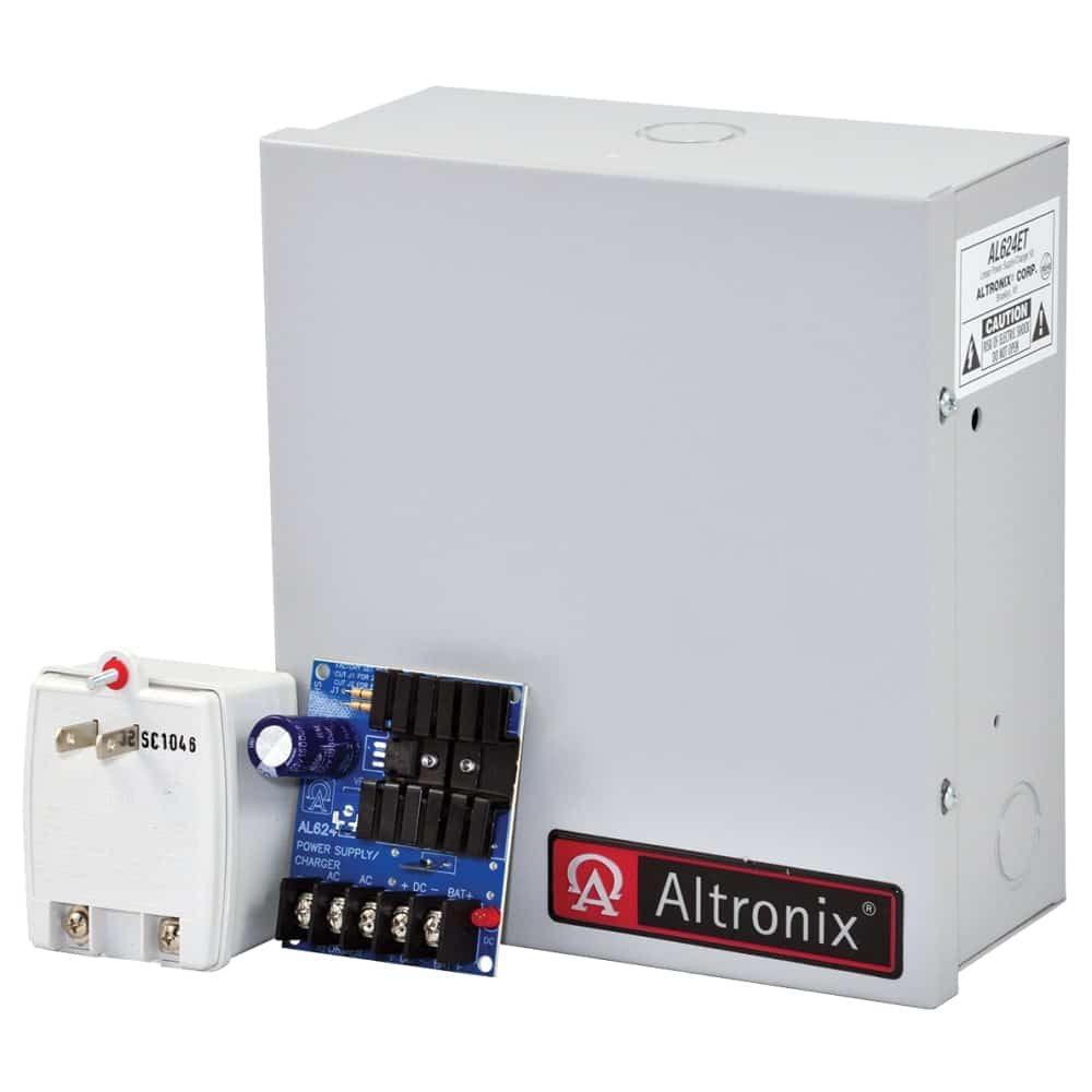 AL624ET Altronix Linear Power Supply, Input 115VAC 60Hz at 1.2A, Single Output, 12VDC at 1.2A, Grey EnclosureIncludes Plug-in Transformer