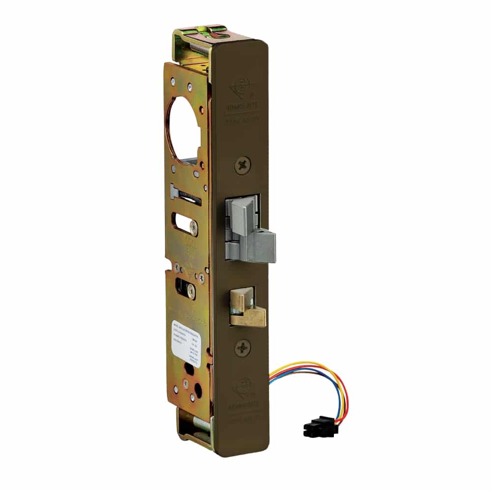 4300-40-101-313 Adams Rite Steel Hawk Electrified Deadlatch, 1-1/2" Backset, Surface Strike, Dark Bronze