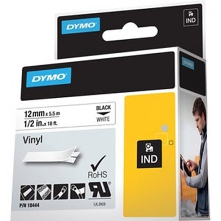 DYMO 18444 Rhino Industrial Vinyl Labels Printers 1/2" 18', Black Print on - Image 2