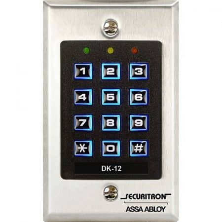 Securitron DK-12 Digital Keypad, Stainless-Steel Backplate with 12 Illuminated