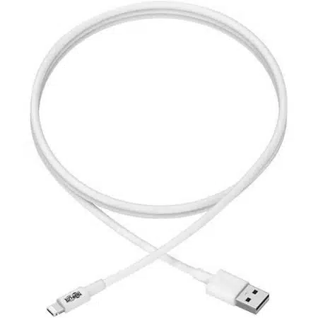 Tripp Lite M100-003-WH USB-A to Lightning Sync Charge Cable M/M, MFi Certified, 3', - Image 2