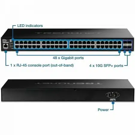 TRENDnet TEG-3524S 52-Port Gigabit Web Smart Switch with 10G SFP+ - Image 4