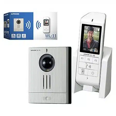 Aiphone WL-11 Wireless Video Intercom Set, 4-Piece, Includes WL-DA (Door Station), WL-1ME (Master Station), WLW-C.E (Charging Dock) and BLJ06W050040P2-U (AC - Image 2