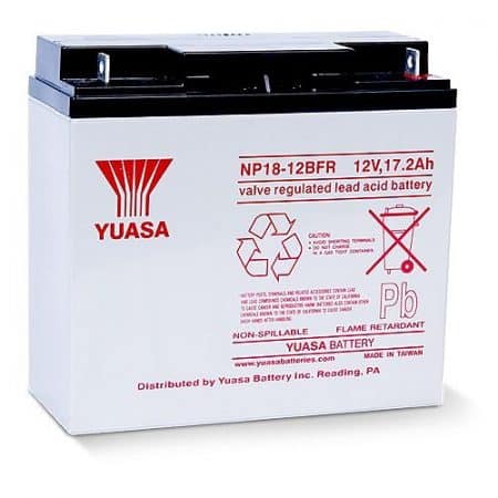 Yuasa NP1812B-FR 12V, 17.2Ah Rechargeable SLA Battery, Terminals, Flame