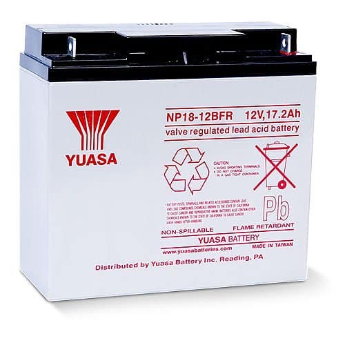 Yuasa NP1812B-FR 12V, 17.2Ah Rechargeable SLA Battery, Terminals, Flame
