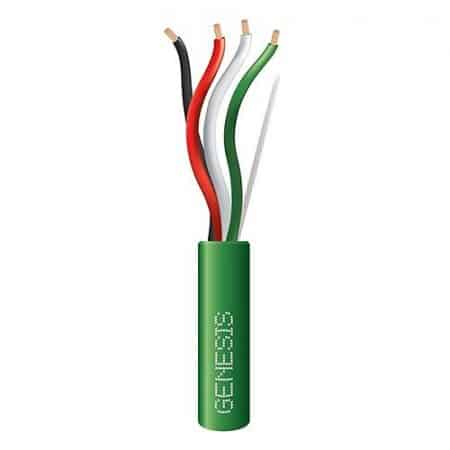 Genesis 31152105 18 AWG 4C Stranded Plenum Cable, Green, 1000'