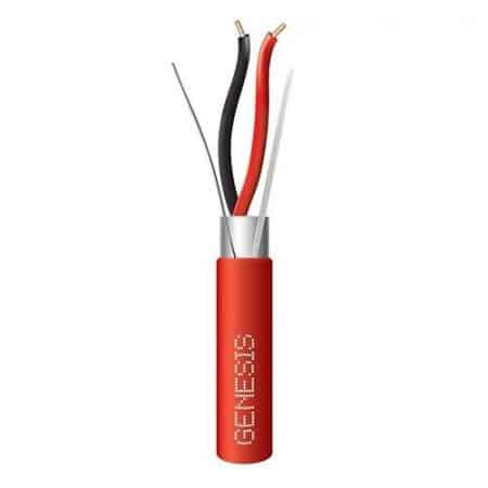 Genesis 44065504 16/2 Solid Shielded Riser Fire Alarm Cable, FPLR, CL3R, FT4, Sunlight Resistant, 500' (152.4m), REELEX Pull Box,