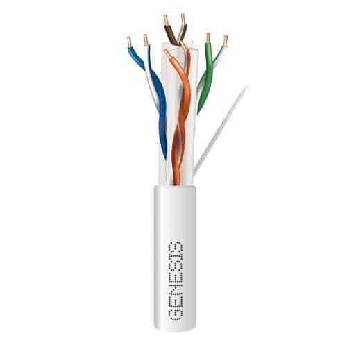 Genesis 50921101 CAT6 Plus Riser Cable, 23/4 Solid BC, Unshielded, UTP, CMR, FT4, Sunlight Resistant, 1000' (304.8m), REELEX Pull Box,