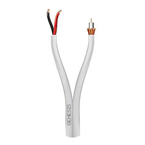 Genesis 65086101 RG59 18/2 Coaxial CCTV Cable, 18 AWG Solid BC with CCA Braid, CL3, CM, 500' (152.4 m), Pull Box,