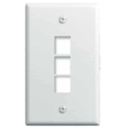 On-Q WP3403WH Single-Gang Wall Plate, Three-Ports,