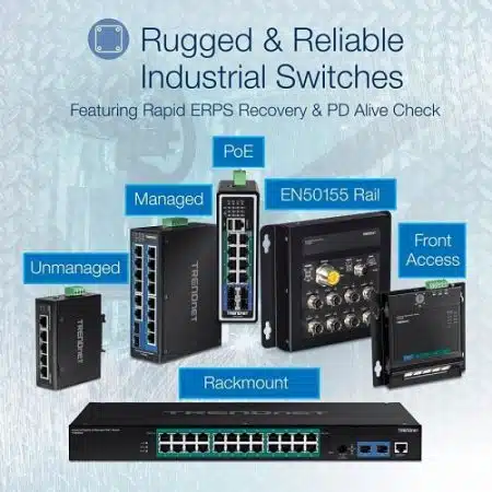 TRENDnet TI-PG80 8-Port Hardened Industrial Gigabit PoE+ DIN-Rail Switch, - Image 4