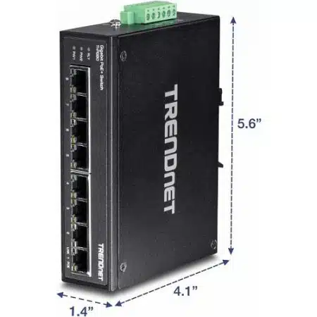TRENDnet TI-PG80 8-Port Hardened Industrial Gigabit PoE+ DIN-Rail Switch, - Image 7
