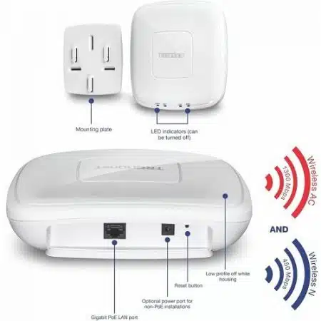 TRENDnet TEW-825DAP AC1750 Dual Band PoE Access Point, - Image 3