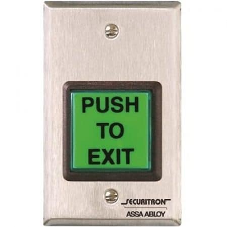 Securitron EEB2 Emergency Exit Button with 30 Second Release, Single Gang, Interchangeable Green, Red, and Handicap