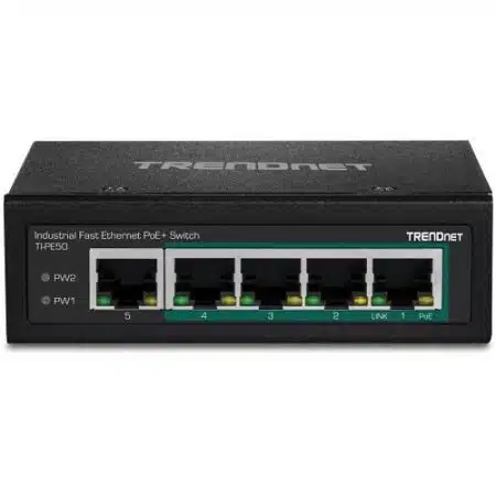 TRENDnet TI-PE50 5-Port Industrial Fast Ethernet DIN-Rail Switch, - Image 3