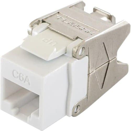 Hubbell HJU6AW24 CAT6A Jack with Cobra-Lock Termination, 24-Pack,