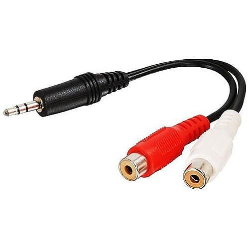 C2G CG40422 Value Series One 3.5mm Stereo Male to RCA Stereo Female Y-Cable, 0.5'