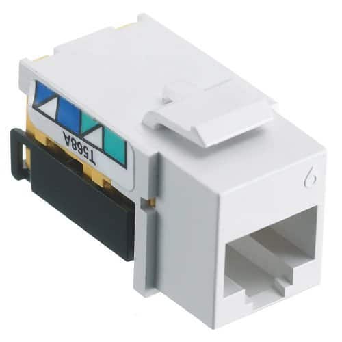 Hubbell NSJ6W netSELECT CAT6 Jack, up to 5GBASE-T, 802.3bt PoE,