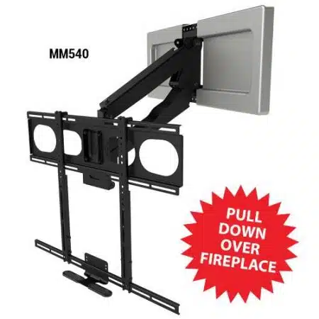 MantelMount MM540 Enhanced Pull Down TV Mount, 35-Degrees Swivel Each way or 60-Degrees One Way, Black - Image 4