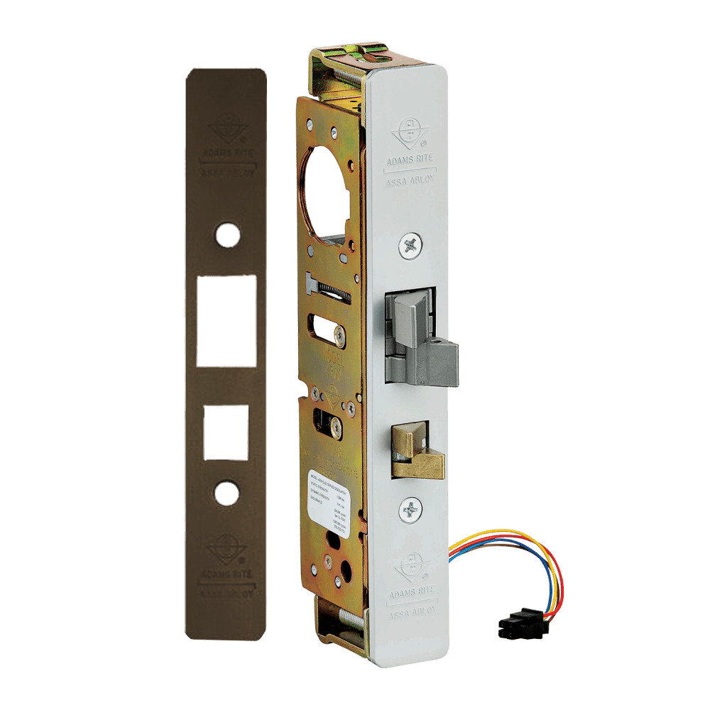 Adams Rite 4300-30-2RP Steel Hawk Electrified Deadlatch, 1-1/8" Backset, Mortised Strike, Radius, Dark Bronze and Aluminum