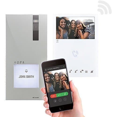 Comelit HFX-7000MW Single Family Kit with Quadra and Mini Hand-Free Wi-Fi