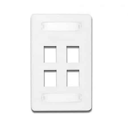 Siemon 10GMX-FPS04-02 Wall Plate, F-Plate, 10G, Single-Gang, Opens, MX Series,