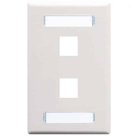 ICC IC107S02WH Single-Gang Station ID Faceplate, Ports, EZ/HD Style,