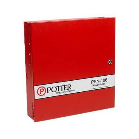 Potter PSN-106 10A Conventional Power Supply with Outputs, Red