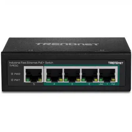 TRENDnet TI-PE50 5-Port Industrial Fast Ethernet DIN-Rail Switch, - Image 2