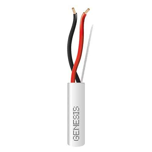 Genesis 54731101 16/2 Stranded Riser Audacious Speaker Cable, Unshielded, CMR, FT4, Sunlight Resistant, CL2R, 1000' (304.8 m), REELEX Pull Box, White