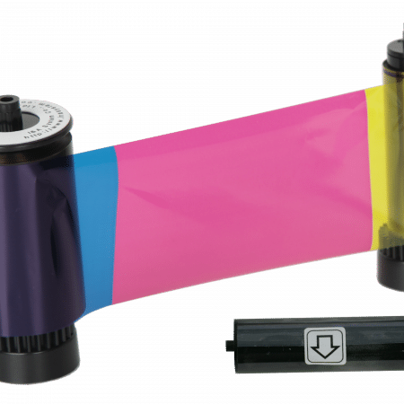 650640 IDP SMART-30 & 50 Series ribbon w/ YMCKO half color, resin black, overlay panel, a cleaning roller & 350 cards