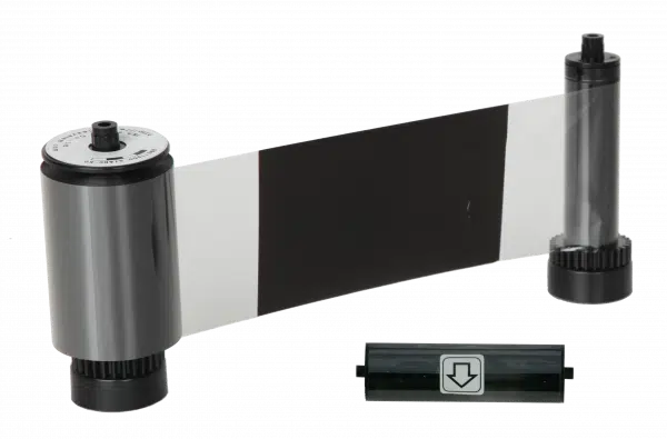 650655 IDP SMART-30 & 50 series, KO Dye-Sub black and overlay ribbon with cleaning roller and 600 cards/roll