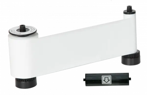 650663 IDP SMART-30 & 50 series, W resin white ribbon with a disposable cleaning roller & 1200 cards/roll
