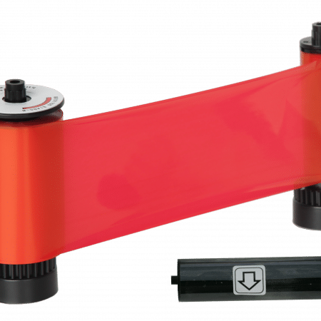 650664 IDP SMART-30 & 50 series, R resin red ribbon with a disposable cleaning roller & 1200 cards/roll