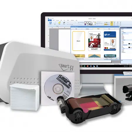 651323B IDP SMART-51S ID card printer bundle w/ enhanced fine image technology and magnetic encoding