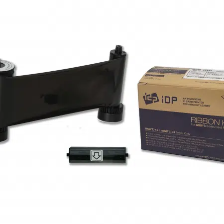 653314 IDP SMART-21 Resin Black ribbon with cleaning roller, 1200 print per ribbon